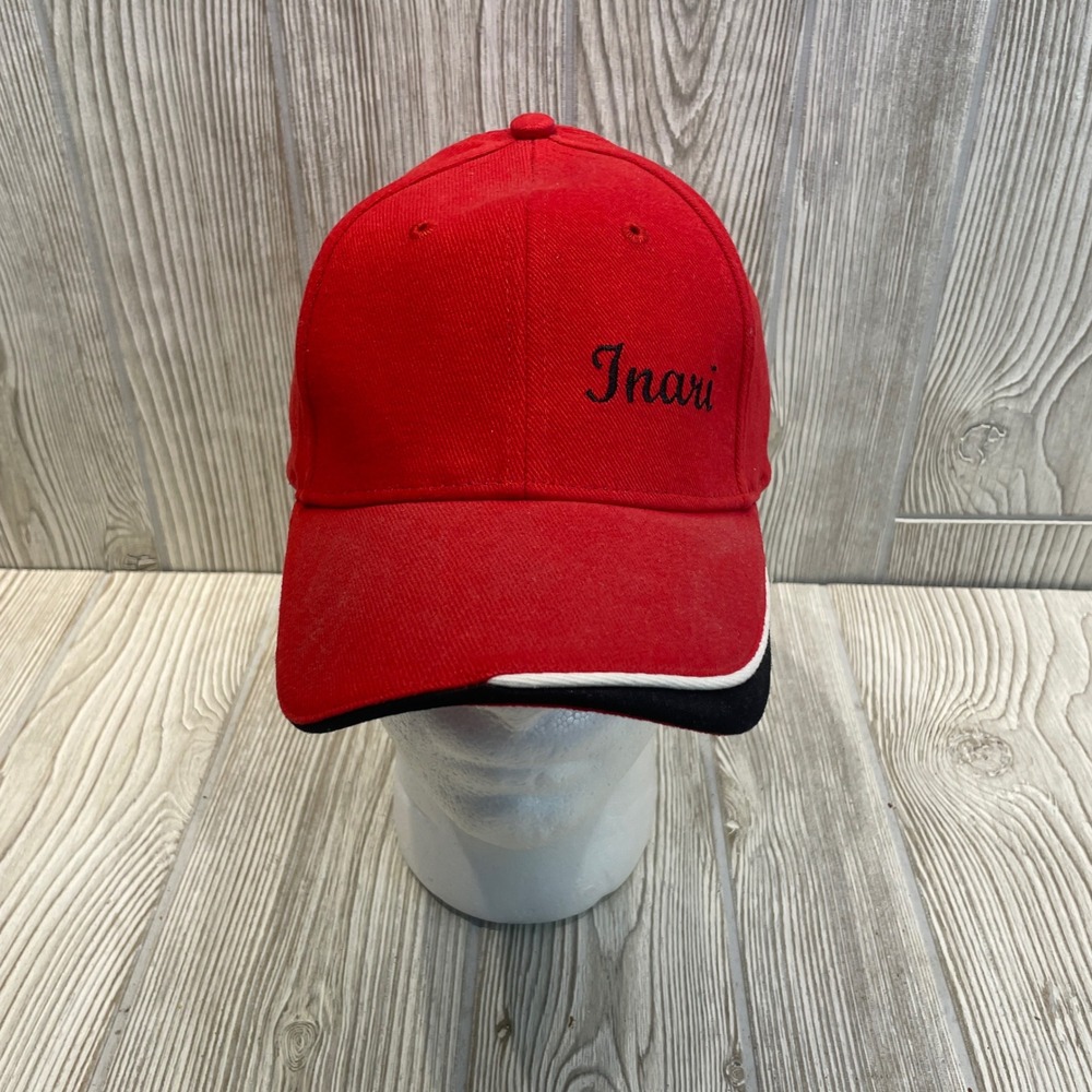 Inari Finland Red Cotton Baseball Cap Adjustable Hat Sandwich Brim